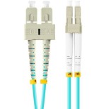 Lanberg cable fibra óptica mm lc upc-sc upc duplex 2m lszh om3 50 125 3.0mm aqua