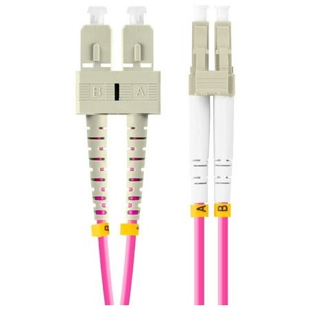 Lanberg cable fibra óptica  mm lc upc-sc upc duplex 1m lszh om4 50 125 3.0mm violet
