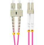 Lanberg cable fibra óptica  mm lc upc-sc upc duplex 1m lszh om4 50 125 3.0mm violet