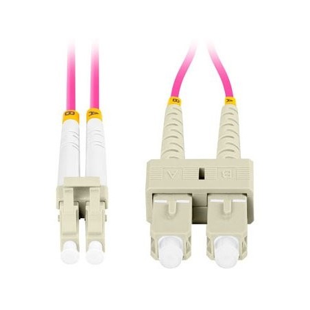 Lanberg cable fibra óptica  mm lc upc-sc upc duplex 1m lszh om4 50 125 3.0mm violet