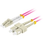 Lanberg cable fibra óptica  mm lc upc-sc upc duplex 2m lszh om4 50 125 3.0mm violet