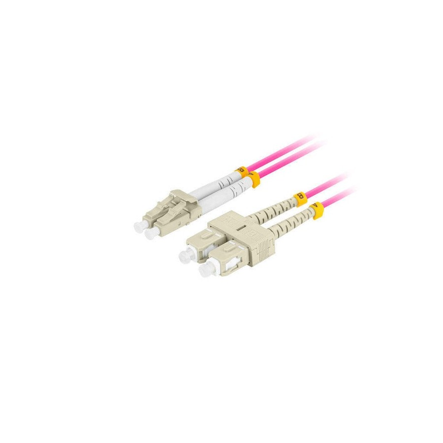 Lanberg cable fibra óptica mm lc upc-sc upc duplex 5m lszh om4 50 125 3.0mm violet