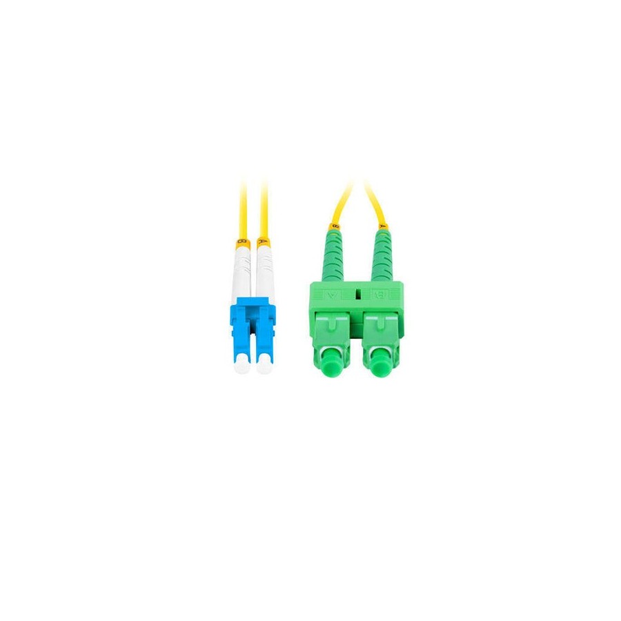 Lanberg cable fibra óptica sm lc upc-sc apc duplex 0.5m lszh g657a1 3.0mm yellow