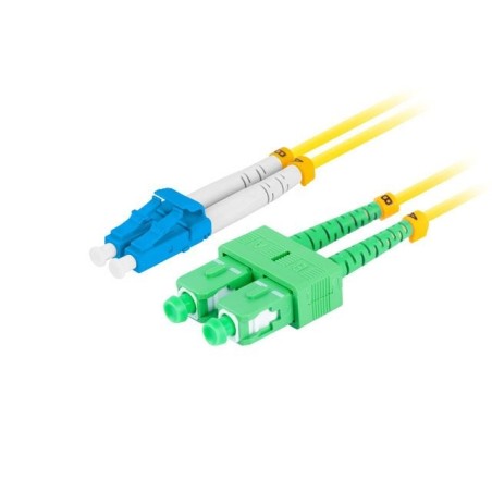Lanberg cable fibra óptica sm lc upc-sc apc duplex 2m lszh g657a1 3.0mm yellow