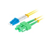 Lanberg cable fibra óptica sm lc upc-sc apc duplex 2m lszh g657a1 3.0mm yellow