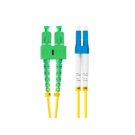 Lanberg cable fibra óptica sm lc upc-sc apc duplex 2m lszh g657a1 3.0mm yellow