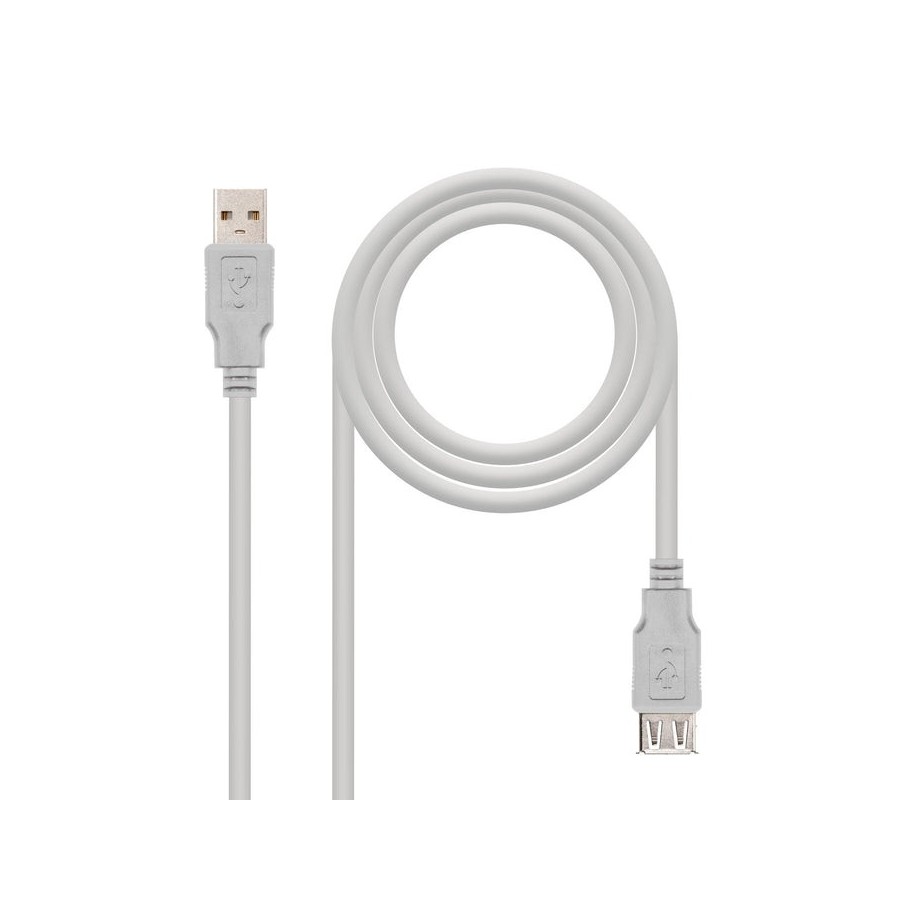 Nanocable cable prolongador usb-a 2.0 macho a usb-a hembra 1.80m