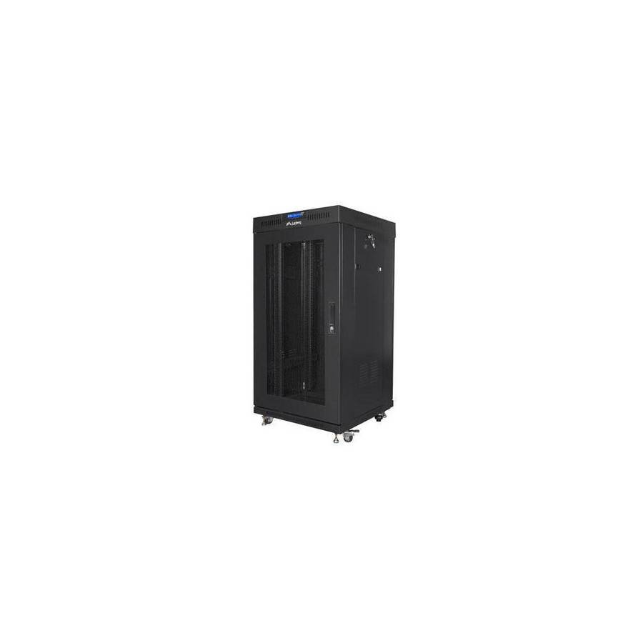 Lanberg armario rack 19" free-standing 22u 600x600 flat pack with mesh door lcd negro v2