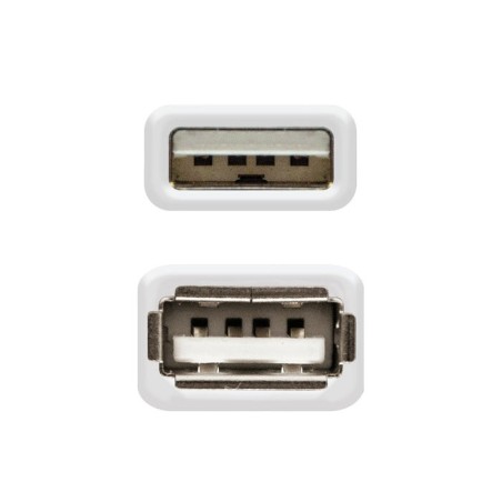 Nanocable cable prolongador usb-a 2.0 macho a usb-a hembra 1.80m
