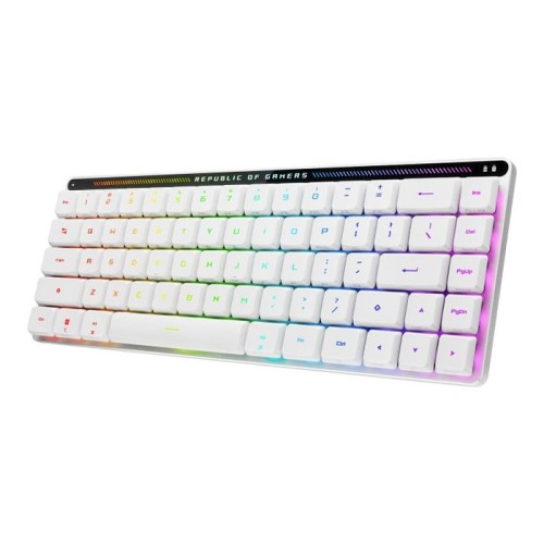 Teclado frances asus rog falchion rx low profile usb + rf wireless + bluetooth blanco