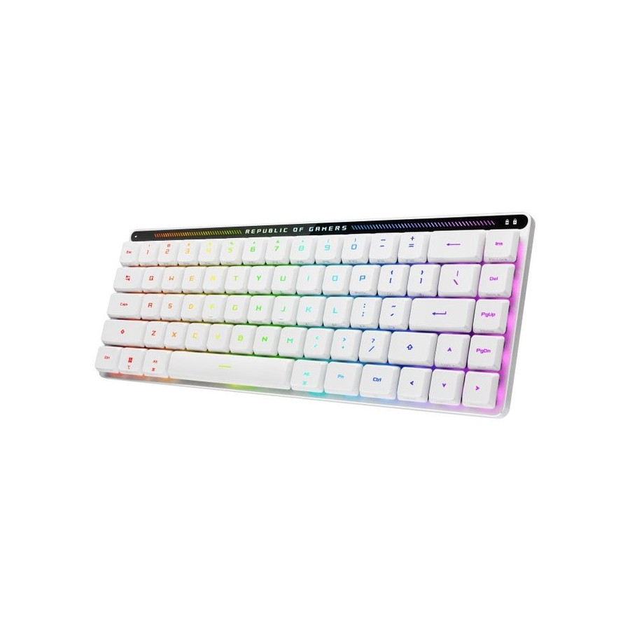 Teclado frances asus rog falchion rx low profile usb + rf wireless + bluetooth blanco