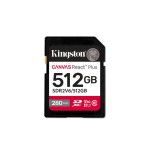 Kingston sdxc 512gb canvas react plus sdxc uhs-ii 280r/100w u3 v60