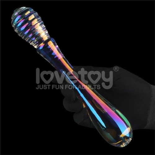 Dildo de cristal que brilla en la oscuridad twilight gleam twin pleasures