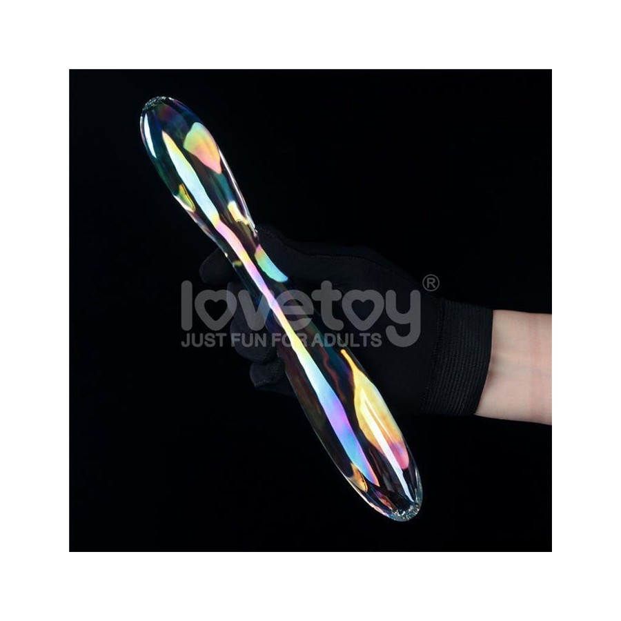 Dildo de cristal que brilla en la oscuridad twilight gleam double delight