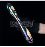 Dildo de cristal que brilla en la oscuridad twilight gleam double delight