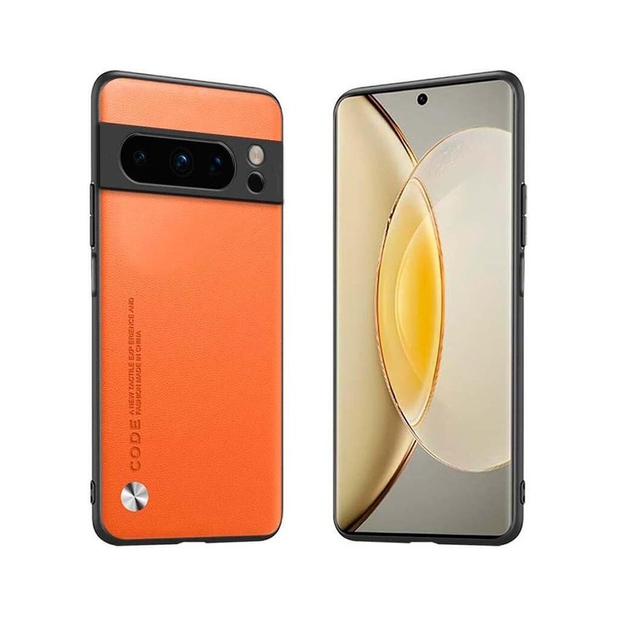Funda de polipiel google pixel 8 pro luxury naranja