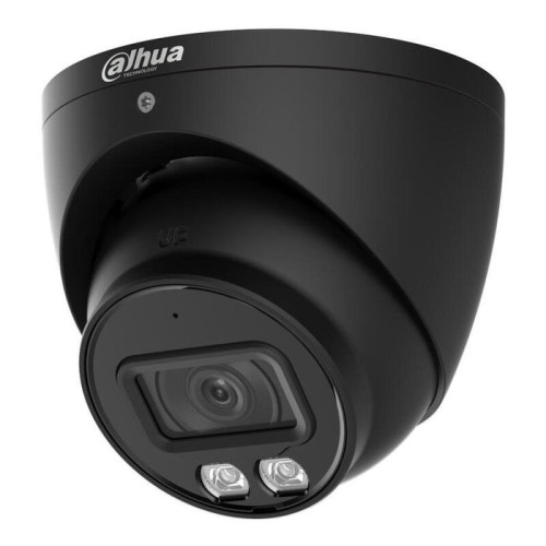 Dahua hac-hdw1200t-il-a-0280b-s6-b domo hdcvi 4en1 2m 1080p full color iluminación dual led40m/ir40m 2.8mm ip67 mic. color negro