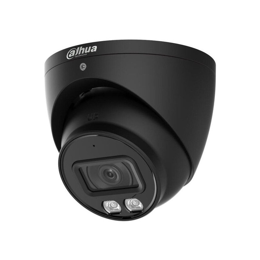 Dahua hac-hdw1200t-il-a-0280b-s6-b domo hdcvi 4en1 2m 1080p full color iluminación dual led40m/ir40m 2.8mm ip67 mic. color negro