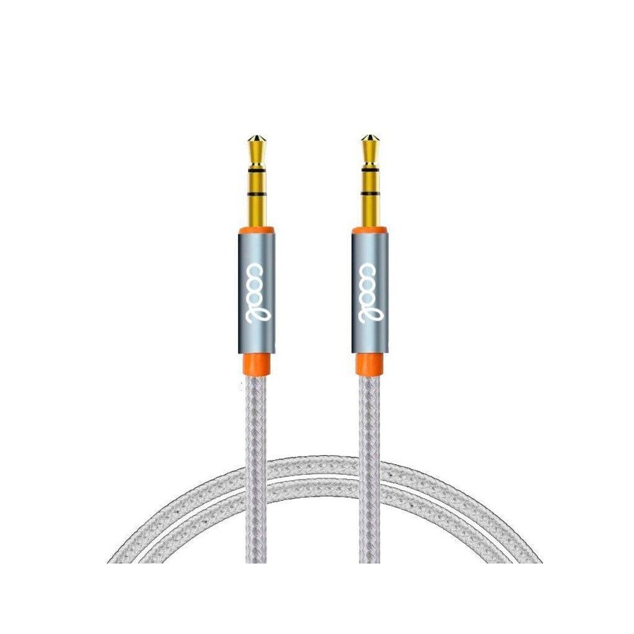 Cool cable jack 3.5 mm a jack 3.5 mm  audio-audio nylon plateado (1m)