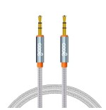 Cool cable jack 3.5 mm a jack 3.5 mm  audio-audio nylon plateado (1m)