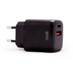 Cool cargador red  fast charger (pd) dual tipo-c / usb  (20w) negro