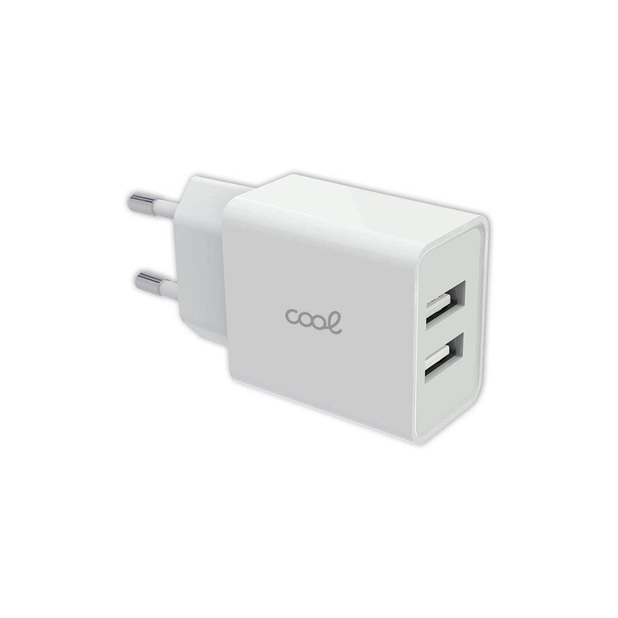 Cool cargador red universal entrada 2 x usb  2.4 amperios blanco