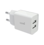 Cool cargador red universal entrada 2 x usb  2.4 amperios blanco