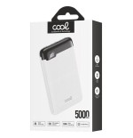 Cool bateria externa power bank 5000 mah display 10w blanco