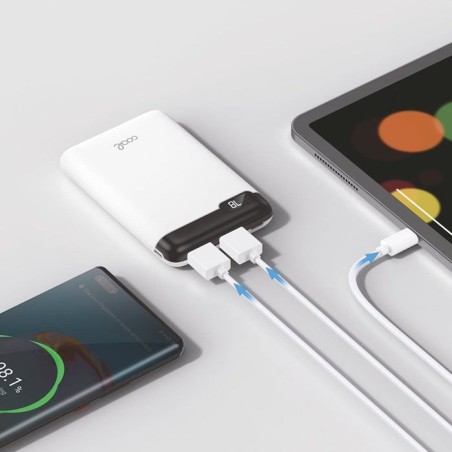 Cool bateria externa power bank 5000 mah display 10w blanco