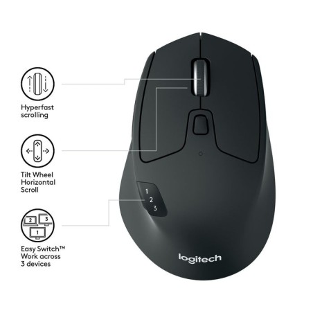 Raton logitech m720 inalambrico bluetooth negro 910-004791