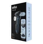 Máquina de afeitar braun series 6 61-n1200s  de láminas recortadora negro