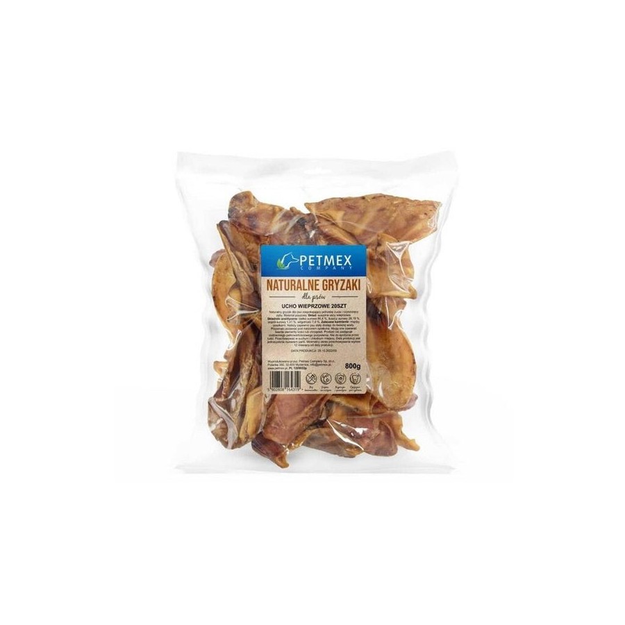 Masticable para perro petmex oreja de cerdo  20 unid.