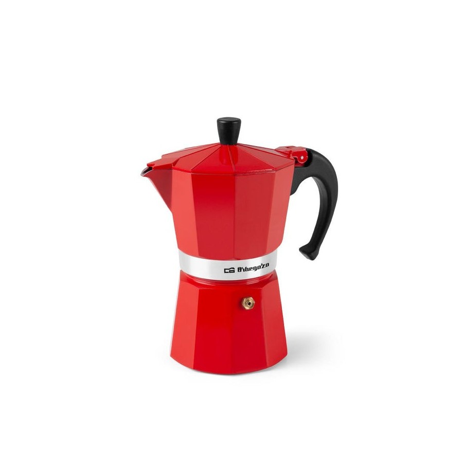Cafetera orbegozo kfr 640  de aluminio - prepara 6 tazas de cafe en minutos - compatible con diferentes tipos de cocinas