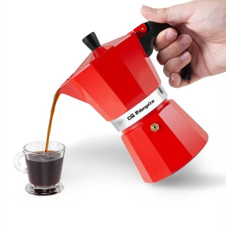 Cafetera orbegozo kfr 640  de aluminio - prepara 6 tazas de cafe en minutos - compatible con diferentes tipos de cocinas