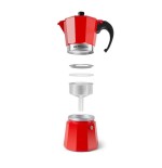 Cafetera orbegozo kfr 640  de aluminio - prepara 6 tazas de cafe en minutos - compatible con diferentes tipos de cocinas