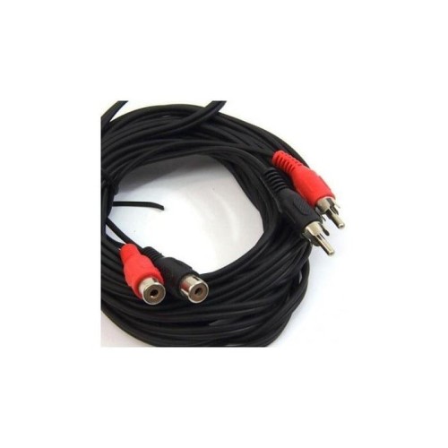 Powergreen alargador 2 rca /h a 2 rca /m 7 metros 7 m negro