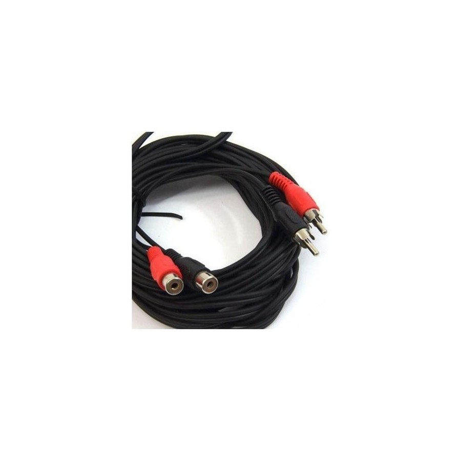Powergreen alargador 2 rca /h a 2 rca /m 7 metros 7 m negro