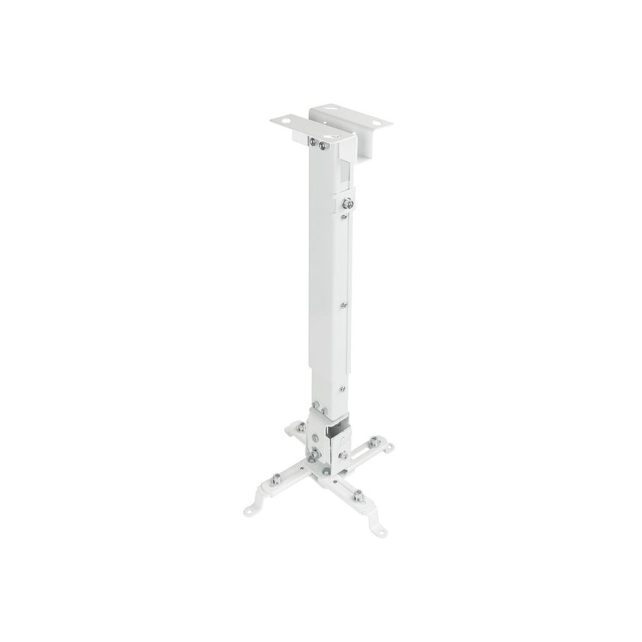 Tooq soporte universal de techo para proyector - inclinable y giratorio - peso max 20kg - blanco