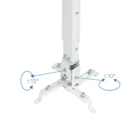 Tooq soporte universal de techo para proyector - inclinable y giratorio - peso max 20kg - blanco