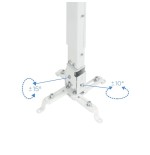 Tooq soporte universal de techo para proyector - inclinable y giratorio - peso max 20kg - blanco