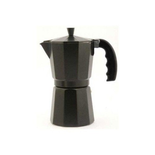 Cafetera orbegozo kfn 310 de aluminio negra - prepara 3 tazas de cafe en segundos - mango ergonomico para mayor