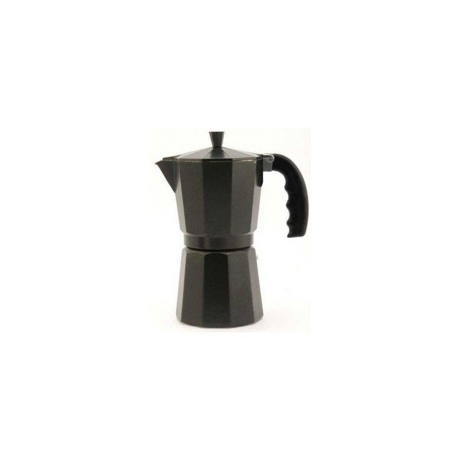 Cafetera orbegozo kfn 310 de aluminio negra - prepara 3 tazas de cafe en segundos - mango ergonomico para mayor
