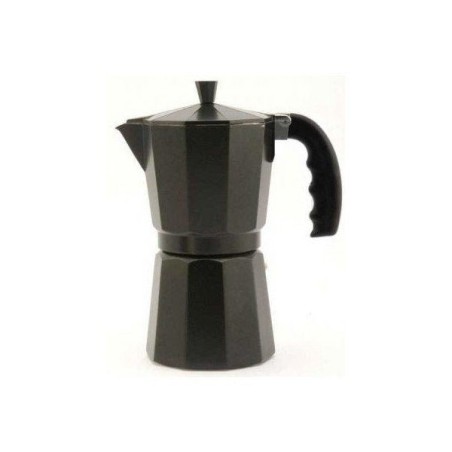 Cafetera orbegozo kfn 310 de aluminio negra - prepara 3 tazas de cafe en segundos - mango ergonomico para mayor