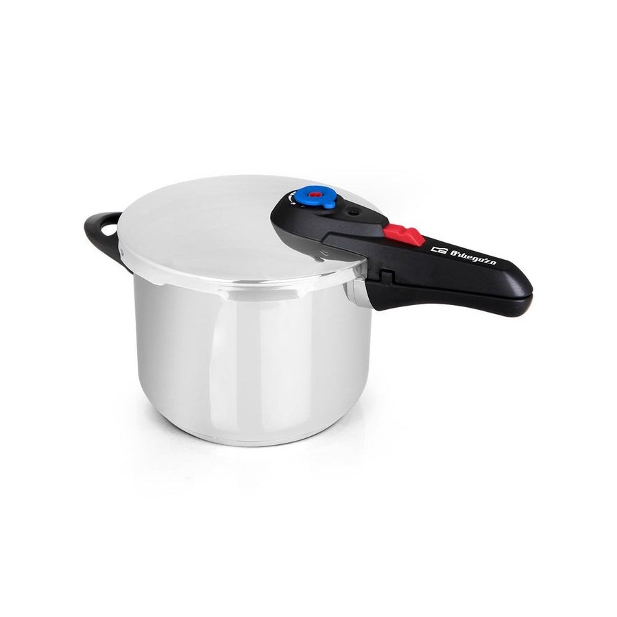 Orbegozo hp 8006 olla a presion de acero inoxidable 18/10 - capacidad 8 litros - cinco sistemas de seguridad - fondo