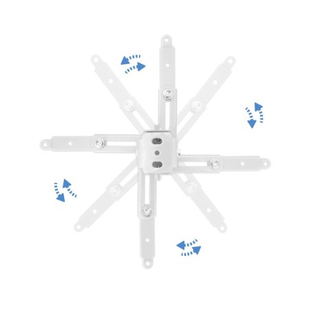 Tooq soporte universal de techo para proyector - inclinable y giratorio - peso max 20kg - blanco