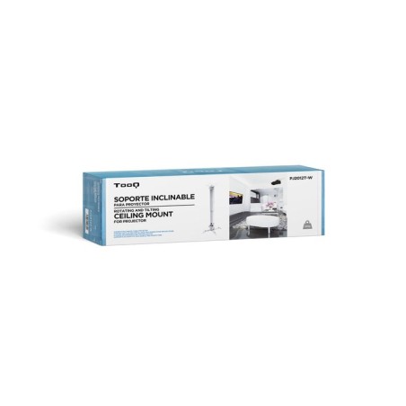 Tooq soporte universal de techo para proyector - inclinable y giratorio - peso max 20kg - blanco