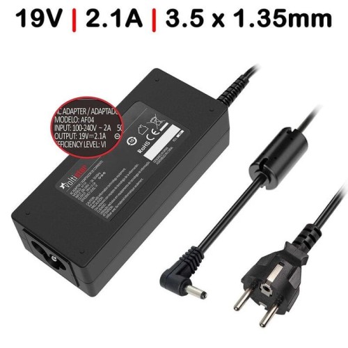 Cargador para portátil toshiba 19v 2.31a 3.5x1.35mm 40w