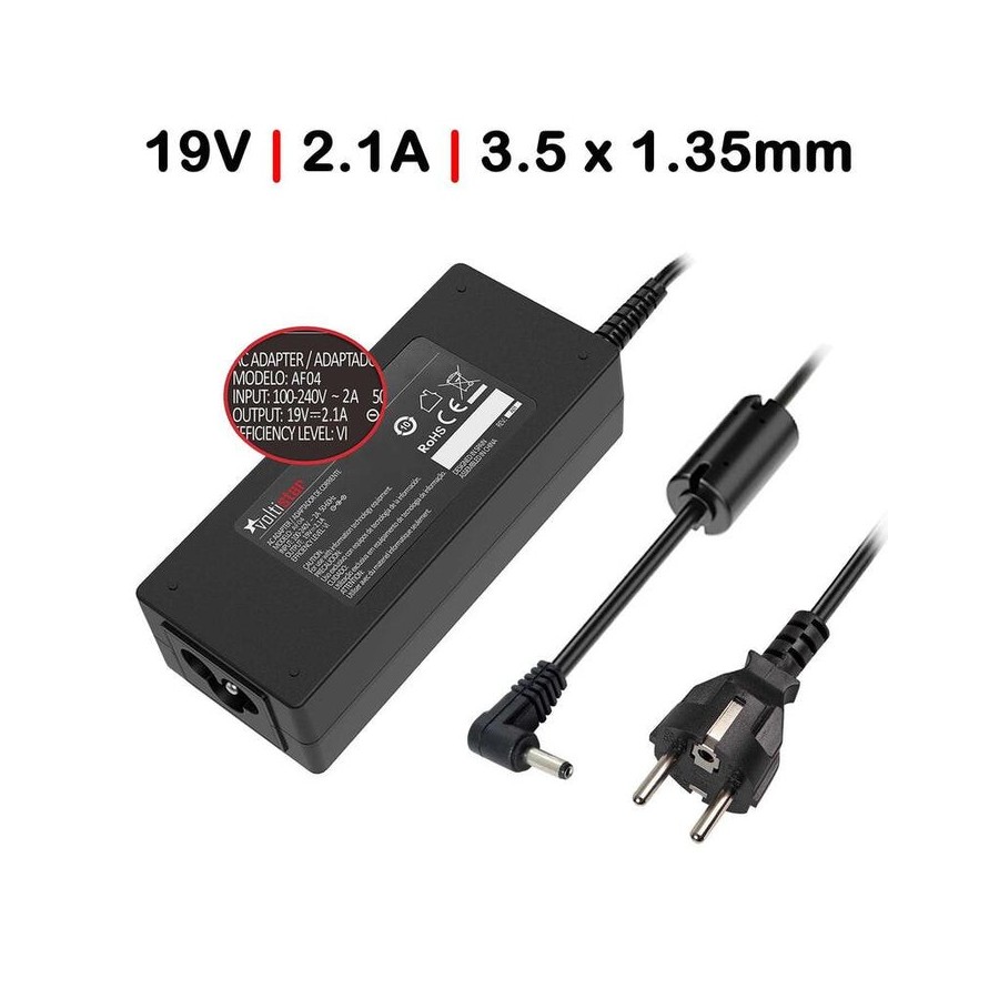 Cargador para portátil toshiba 19v 2.31a 3.5x1.35mm 40w