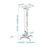 Tooq soporte universal de techo para proyector - inclinable y giratorio - peso max 20kg - blanco