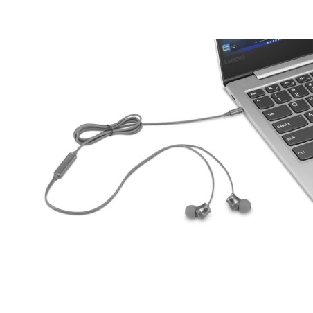 Auriculares  lenovo 110   usb tipo a gris